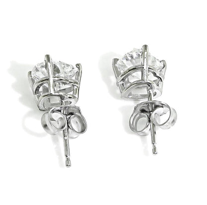 Estate GIA Certified 1.00ct and 1.01ct Diamond 14k Gold Heart Stud Earrings
