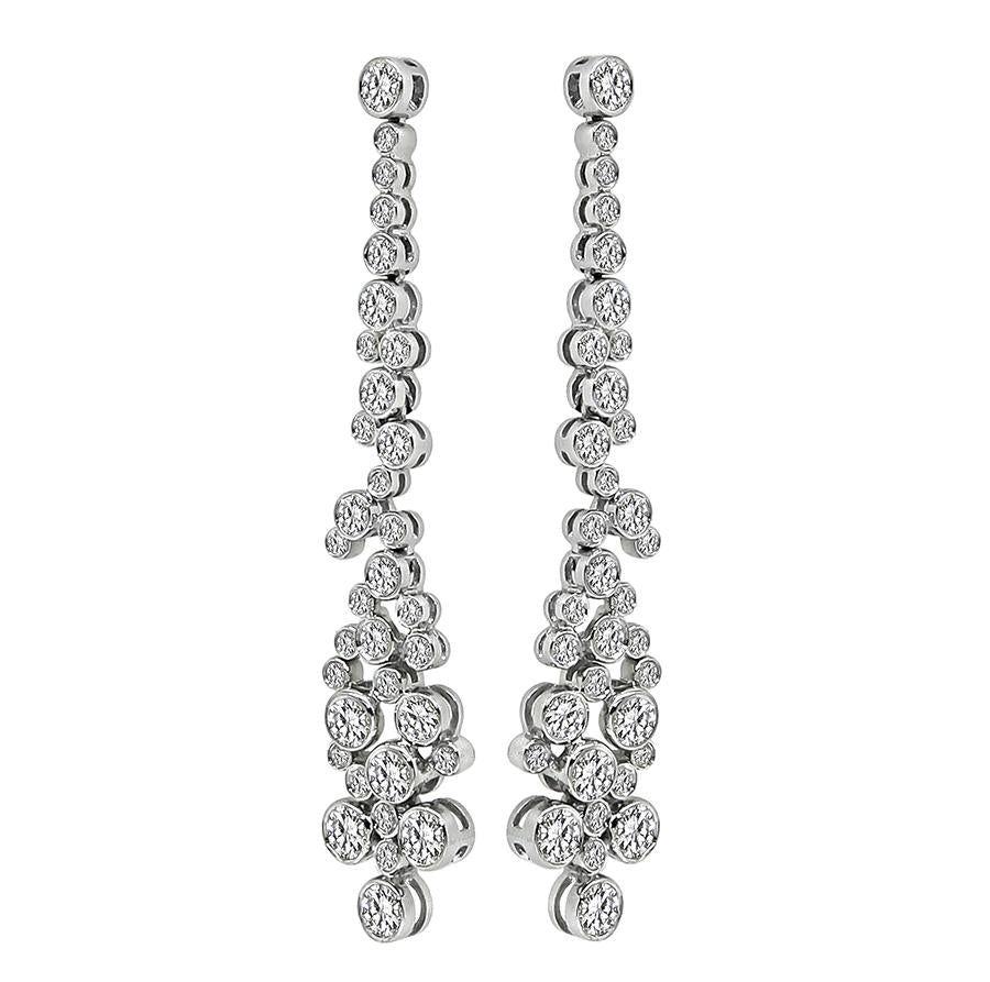 2.78ct Diamond Platinum Chandelier Earrings
