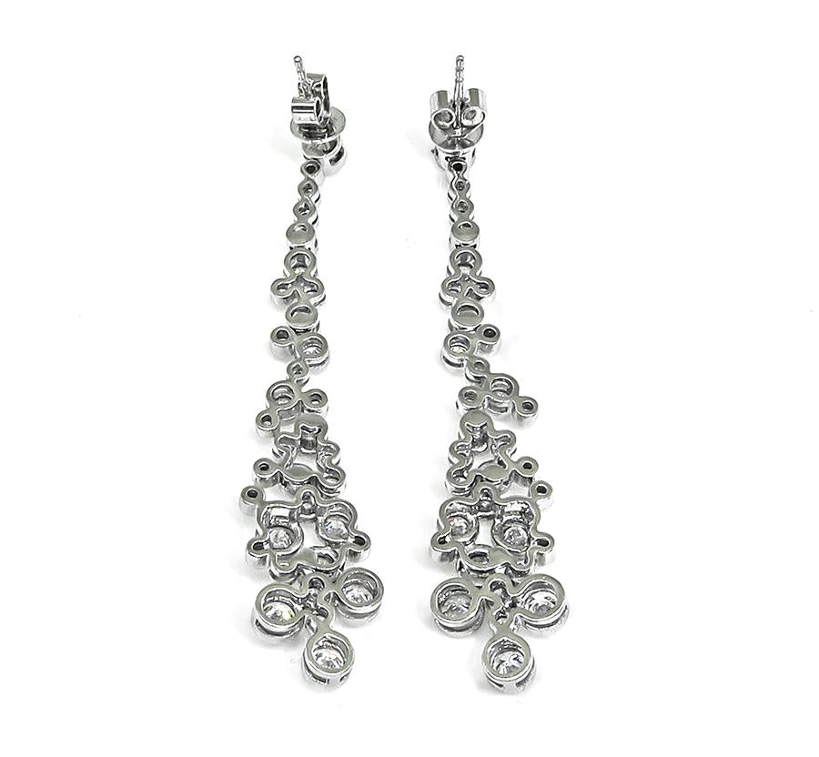 2.78ct Diamond Platinum Chandelier Earrings