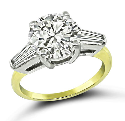 2.55ct Diamond Yellow and White Gold Engagement Ring