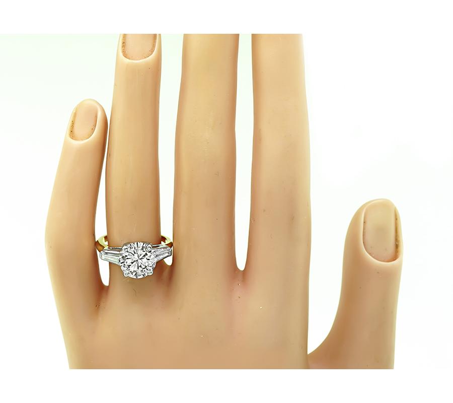 2.55ct Diamond Yellow and White Gold Engagement Ring