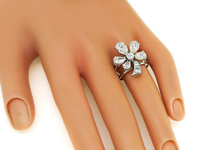 Estate 3.00ct Diamond Flower Ring