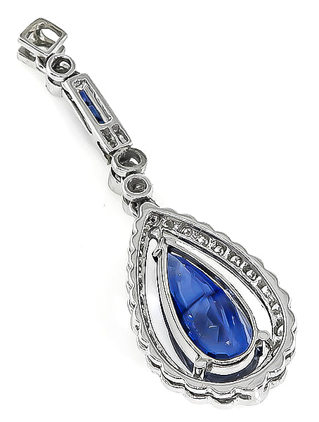 Estate 3.00ct Sapphire 0.50ct Diamond Pendant