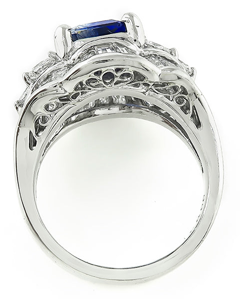 Estate 3.00ct Sapphire 2.56ct Diamond Ring