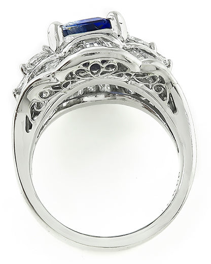 Estate 3.00ct Sapphire 2.56ct Diamond Ring