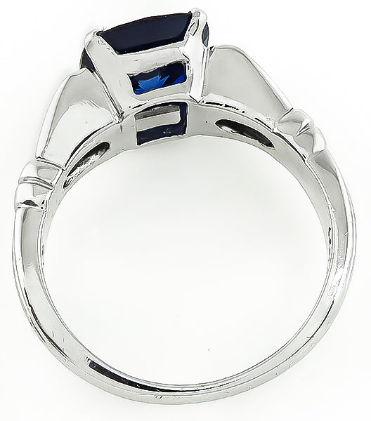 Estate 3.05ct Ceylon Sapphire 0.25ct Diamond Engagement Ring