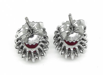 Estate 3.50ct Burmese Ruby 0.70ct Diamond Earrings