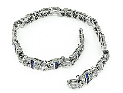 Estate 3.67ct Diamond Sapphire Bracelet