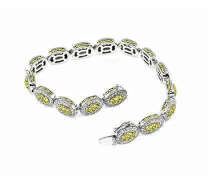 Estate 3.25ct Yellow Sapphire 1.28ct Diamond Bracelet