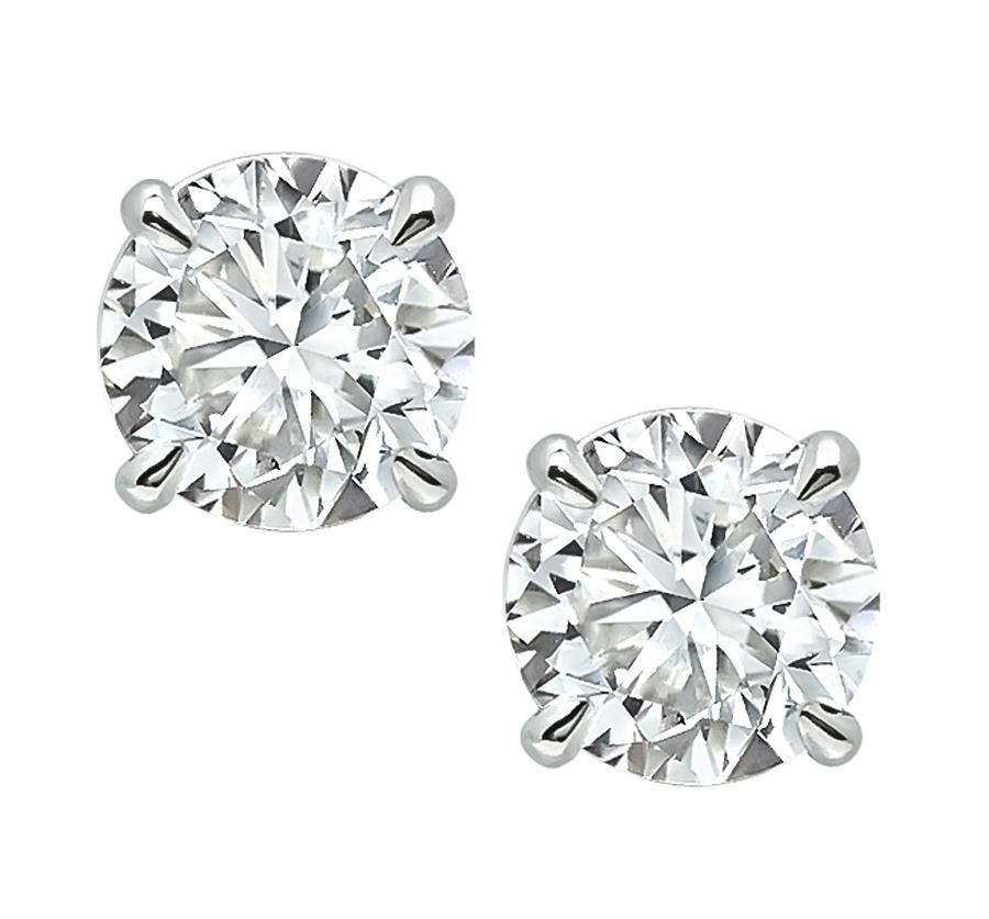 Estate 3.42ct Diamond Stud Earrings