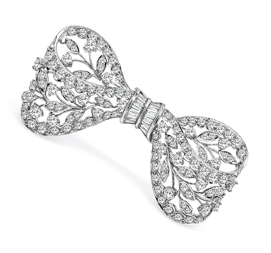 Estate 3.00ct Diamond Bow Pin