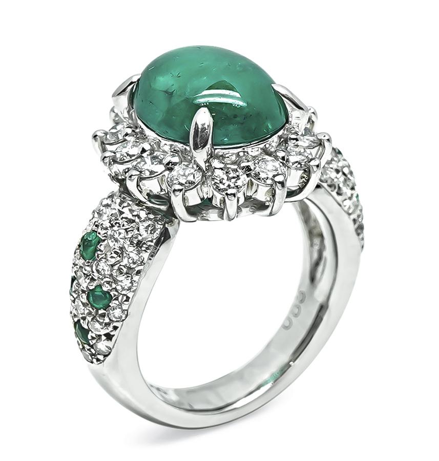 Estate 3.68ct Colombian Emerald 0.83ct Diamond Ring