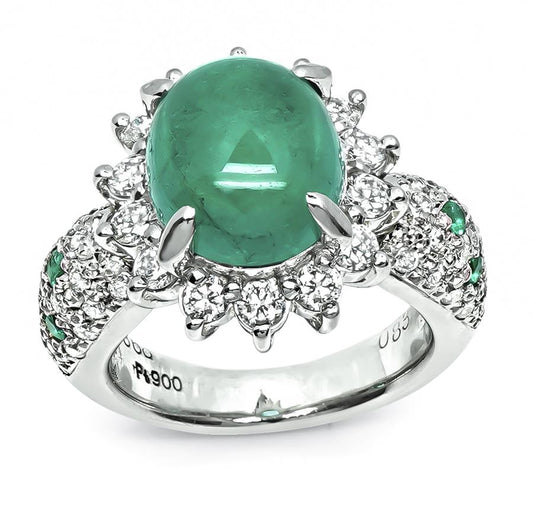 Estate 3.68ct Colombian Emerald 0.83ct Diamond Ring