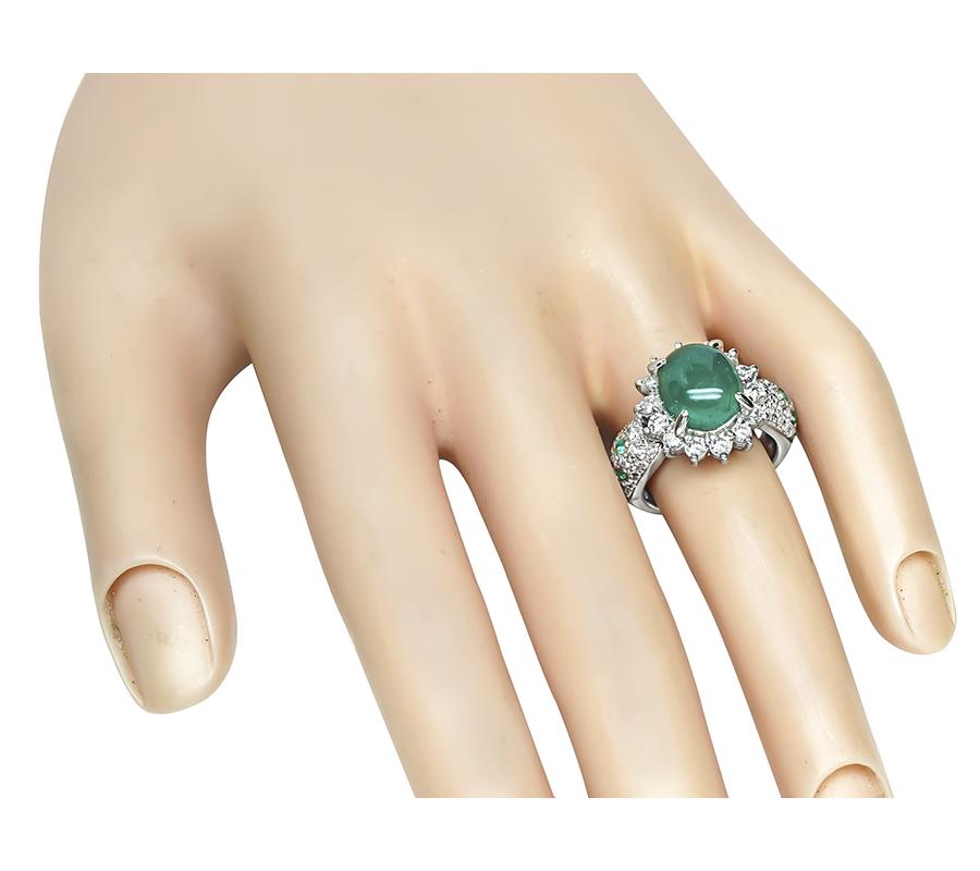 Estate 3.68ct Colombian Emerald 0.83ct Diamond Ring