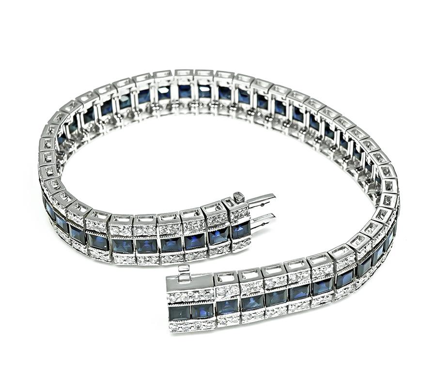 Estate 14.13ct Sapphire 3.72ct Diamond Bracelet
