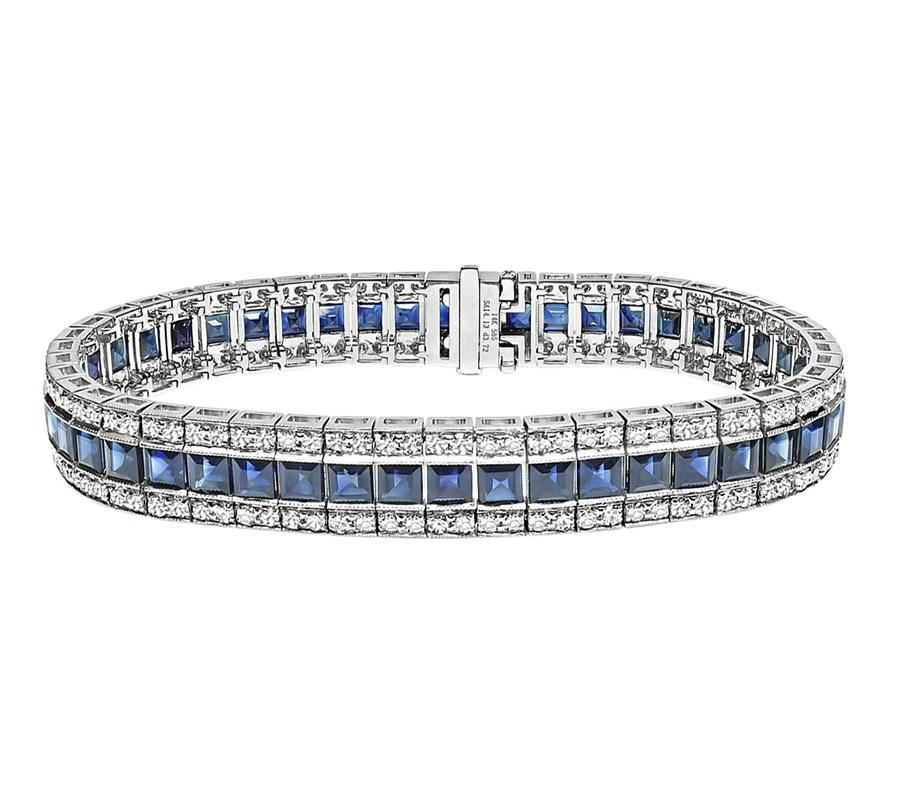 Estate 14.13ct Sapphire 3.72ct Diamond Bracelet