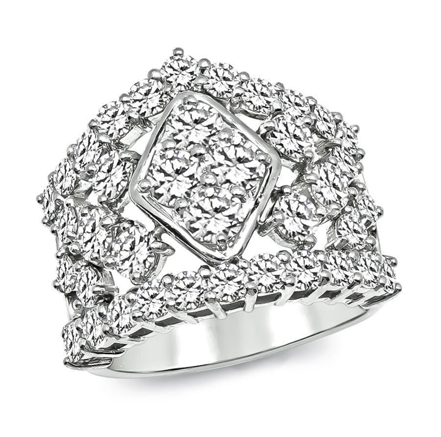 Estate 3.40ct Diamond Platinum Ring