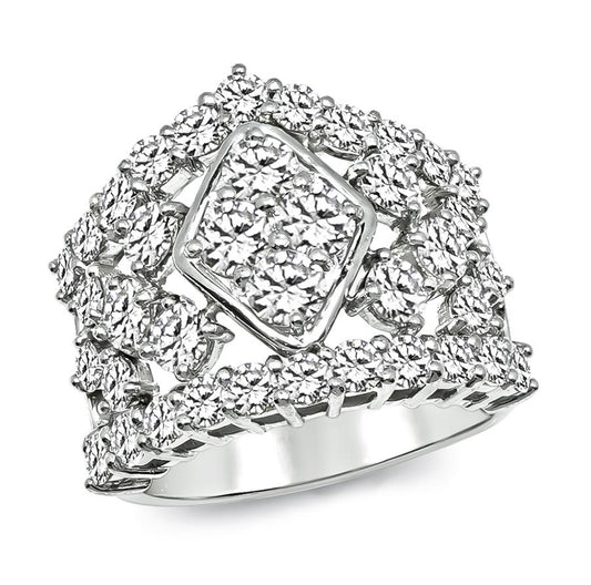Estate 3.40ct Diamond Platinum Ring