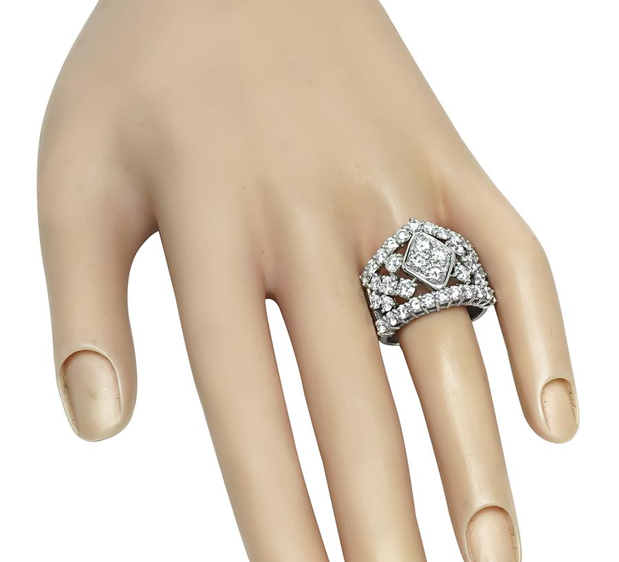 Estate 3.40ct Diamond Platinum Ring