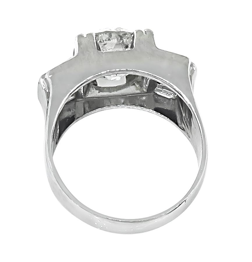 Estate 3.00ct Diamond Onyx 18k Gold Ring