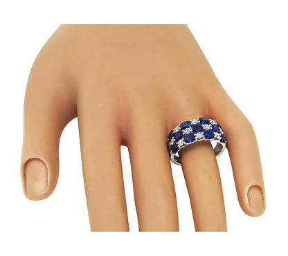 Estate 3.45ct Sapphire 0.65ct Diamond 14k White Gold Ring