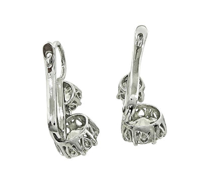 Estate 3.79cttw Diamond Platinum Drop Earrings