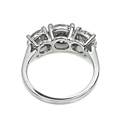 Estate 3.56cttw Diamond Platinum Three Stone  Anniversary Ring