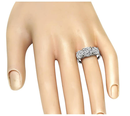Estate 3.56cttw Diamond Platinum Three Stone  Anniversary Ring