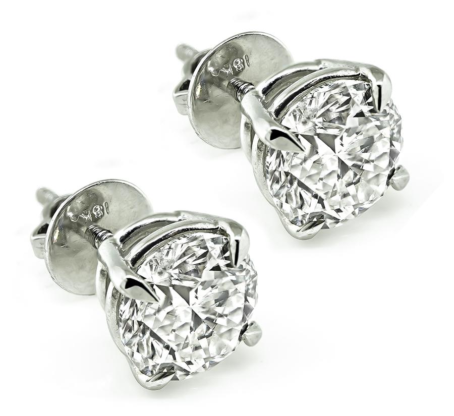 3.03cttw Diamond Stud Earrings