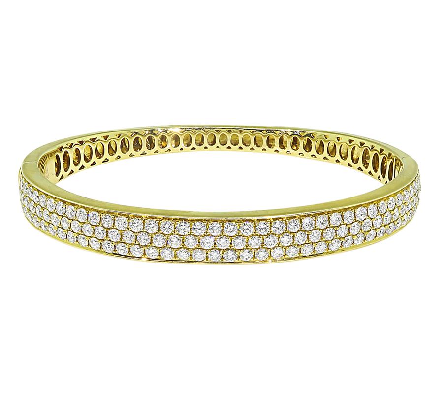 3.49ct Diamond Gold Bangle