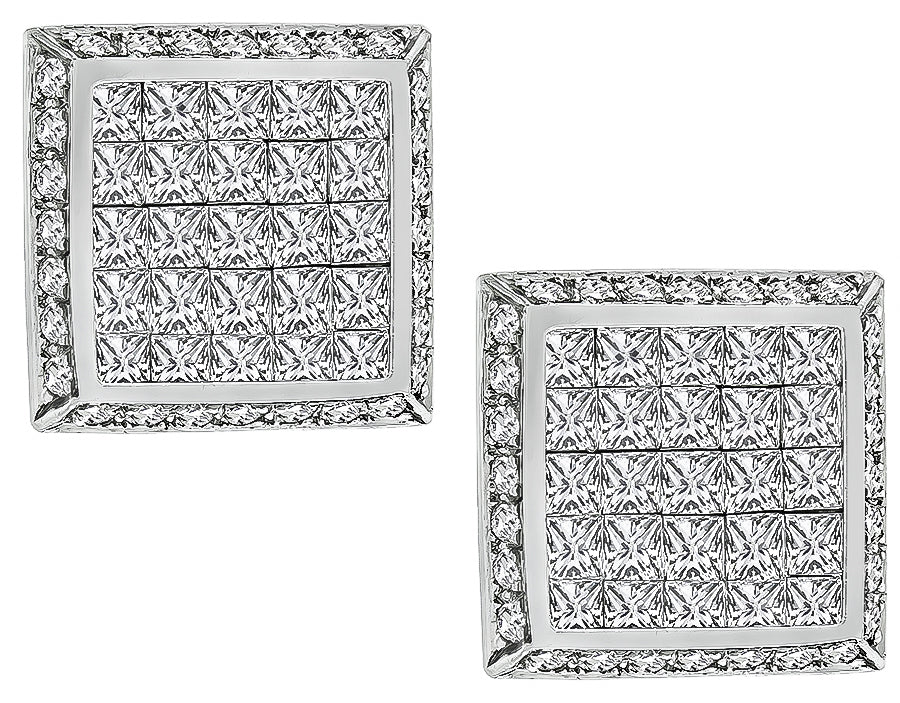 Estate 4.00ct Diamond Gold Earrings