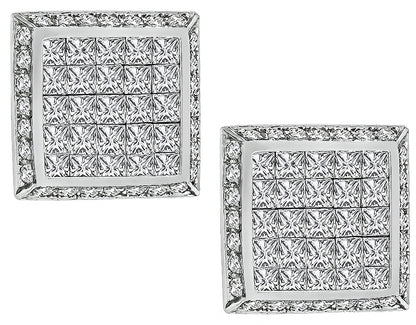 Estate 4.00ct Diamond Gold Earrings