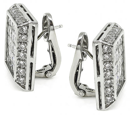 Estate 4.00ct Diamond Gold Earrings