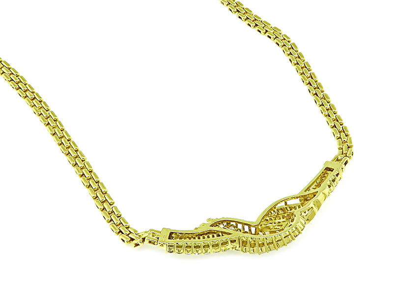 Estate 4.50ct Diamond Gold Necklace
