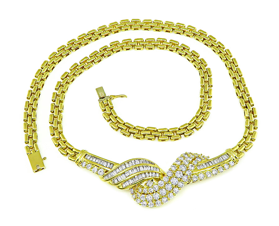 Estate 4.50ct Diamond Gold Necklace