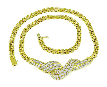 Estate 4.50ct Diamond Gold Necklace
