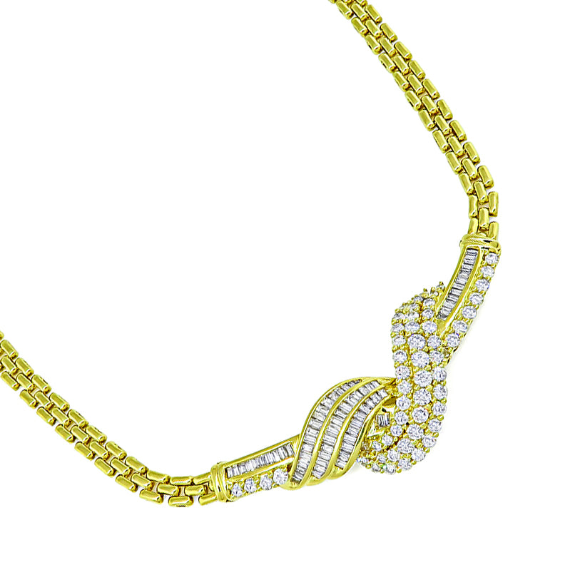 Estate 4.50ct Diamond Gold Necklace