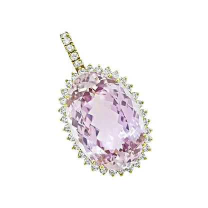 Estate 45.00ct Kunzite 2.00ct Diamond Pendant