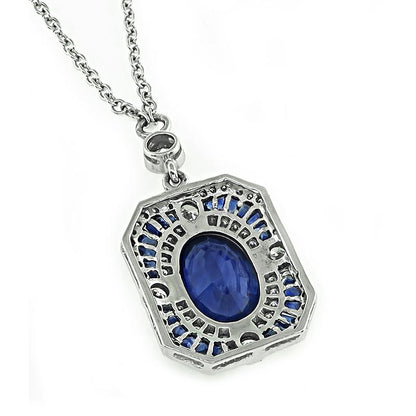 4.53ct Sapphire 1.20ct Diamond Pendant Necklace
