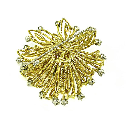Estate 4.50ct Diamond Gold and Platinum Pin
