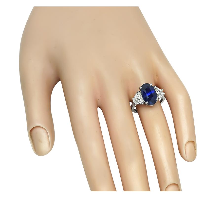 Estate 4.90ct Sapphire 1.61ct Diamond Engagement Ring