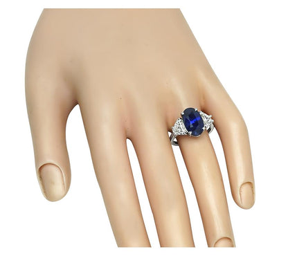 Estate 4.90ct Sapphire 1.61ct Diamond Engagement Ring