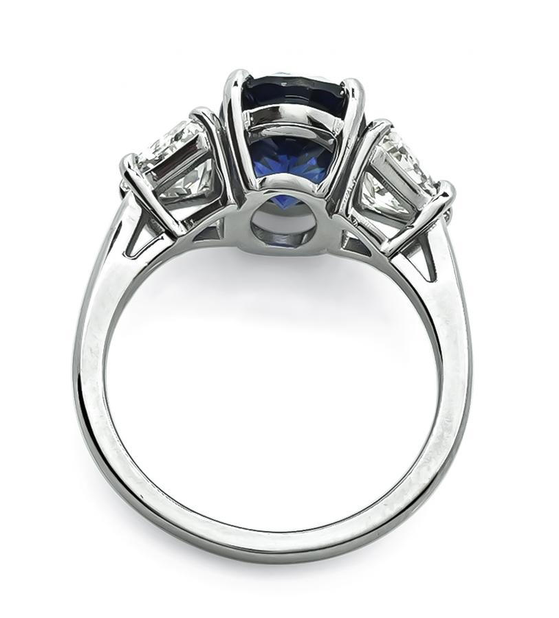 Estate 4.90ct Sapphire 1.61ct Diamond Engagement Ring