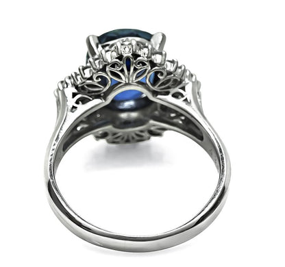 Estate 4.36ct Sapphire 0.78ct Diamond Engagement Ring