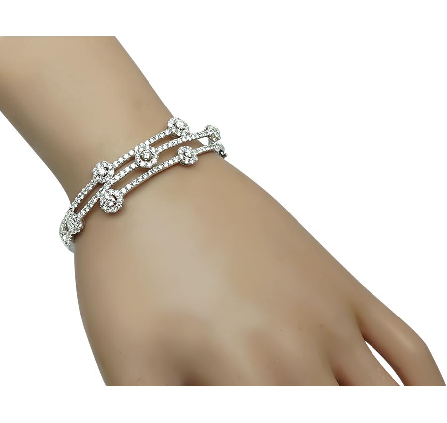 Estate 4.00ct Diamond Gold Bangle