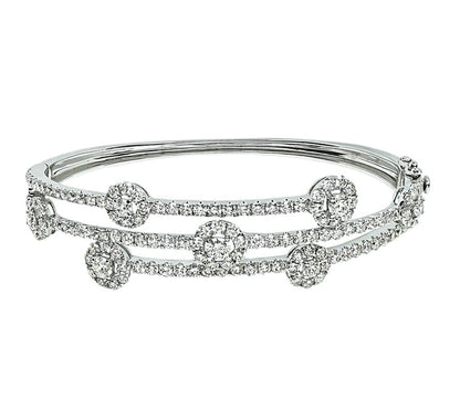 Estate 4.00ct Diamond Gold Bangle