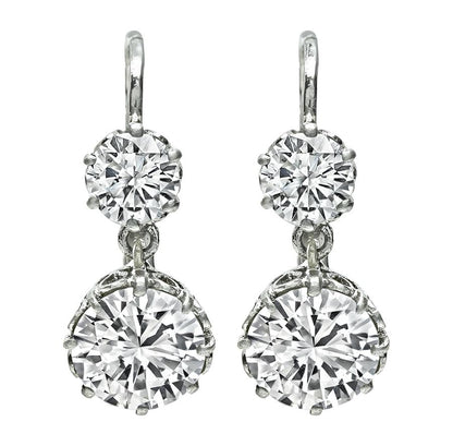 Estate 4.44cttw Diamond Dangling Earrings