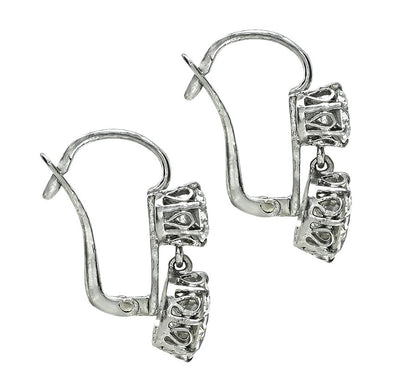 Estate 4.44cttw Diamond Dangling Earrings