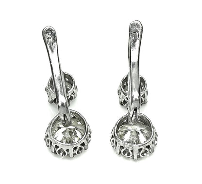 Estate 4.44cttw Diamond Dangling Earrings