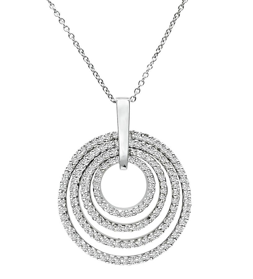 Estate 4.50ct Diamond Gold Pendant Necklace